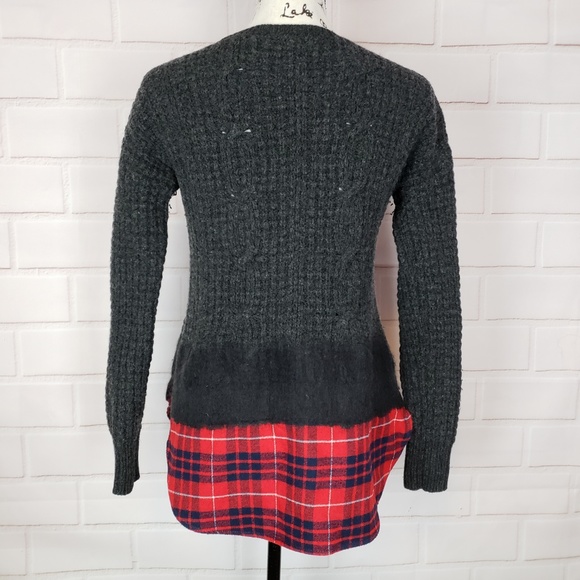 Madewell Merino Wool Sweater With Plaid Size S - Picture 4 of 7